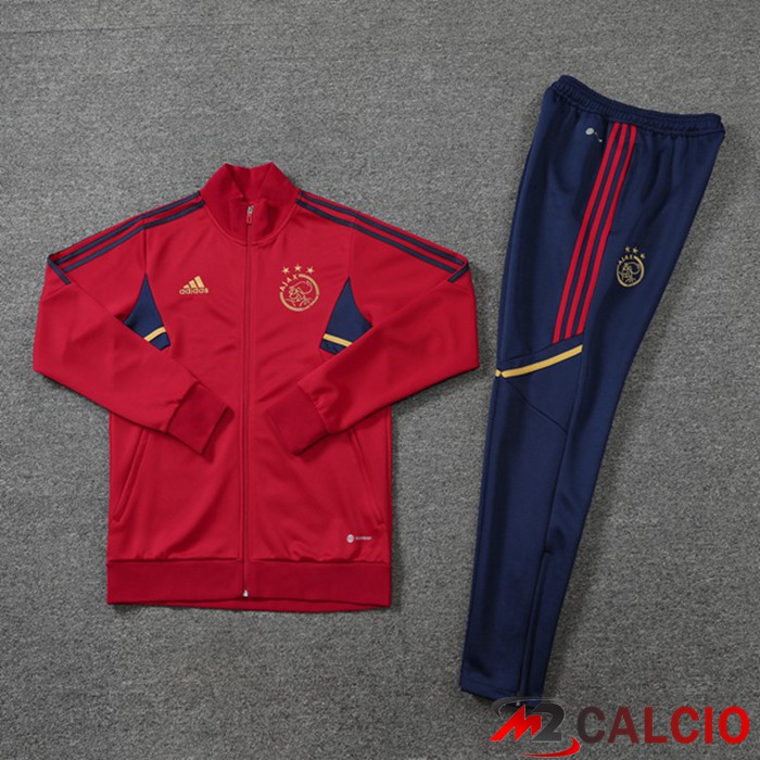 Insieme Tuta Calcio - Giacca Afc Ajax Rosso 2022/2023