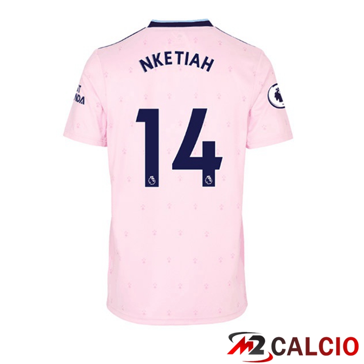Maglie Calcio Personalizzate,Tute Calcio Squadre,Maglia Nazionale Italiana Calcio | Maglie Calcio Arsenal (NKETIAH 14) Seconda Rosa 2022/2023
