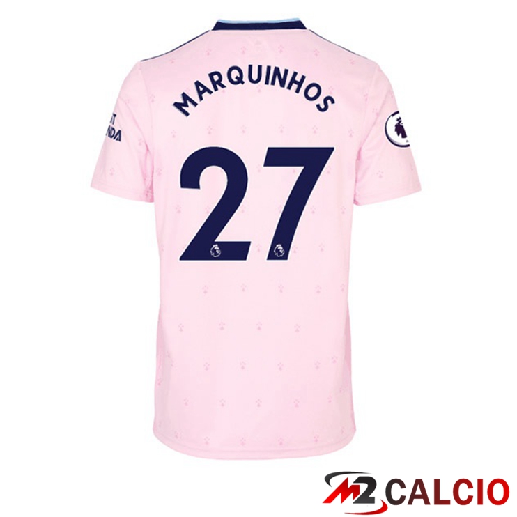 Maglie Calcio Personalizzate,Tute Calcio Squadre,Maglia Nazionale Italiana Calcio | Maglie Calcio Arsenal (MARQUINHOS 27) Seconda Rosa 2022/2023