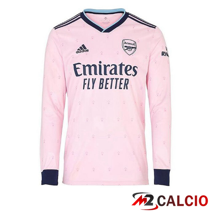 Maglie Calcio Personalizzate,Tute Calcio Squadre,Maglia Nazionale Italiana Calcio | Maglie Calcio Arsenal Terza Manica Lunga Rosa 2022/2023