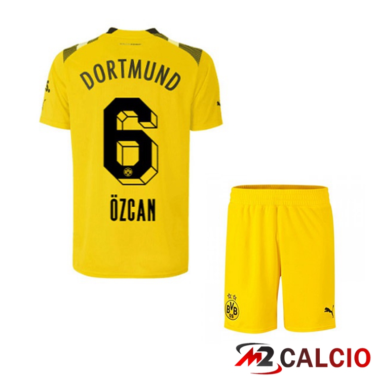 Maglie Calcio Personalizzate,Tute Calcio Squadre,Maglia Nazionale Italiana Calcio | Maglie Calcio Dortmund BVB (Özcan 6) Bambino cup Giallo 2022/2023