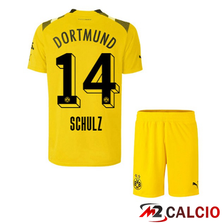 Maglie Calcio Personalizzate,Tute Calcio Squadre,Maglia Nazionale Italiana Calcio | Maglie Calcio Dortmund BVB (Schulz 14) Bambino cup Giallo 2022/2023