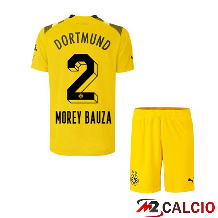 Maglie Calcio Personalizzate,Tute Calcio Squadre,Maglia Nazionale Italiana Calcio | Maglie Calcio Dortmund BVB (Morey Bauza 2) Bambino cup Giallo 2022/2023