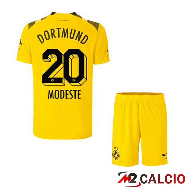 Maglie Calcio Personalizzate,Tute Calcio Squadre,Maglia Nazionale Italiana Calcio | Maglie Calcio Dortmund BVB (Modeste 20) Bambino cup Giallo 2022/2023