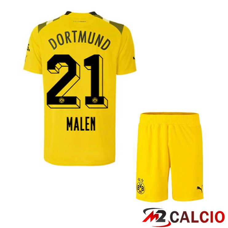Maglie Calcio Personalizzate,Tute Calcio Squadre,Maglia Nazionale Italiana Calcio | Maglie Calcio Dortmund BVB (Malen 21) Bambino cup Giallo 2022/2023
