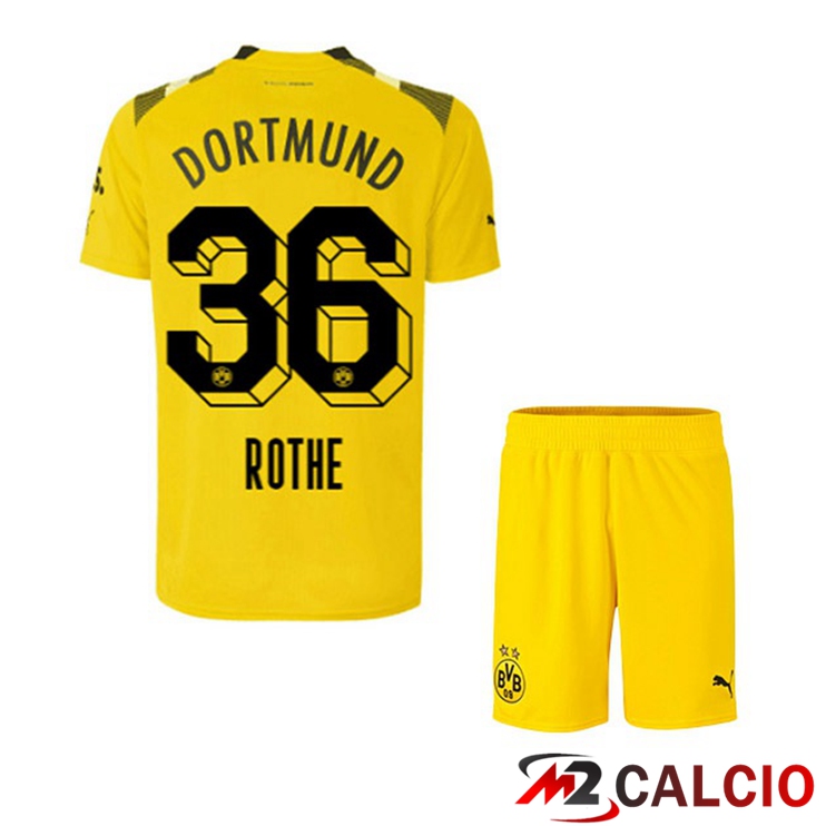 Maglie Calcio Personalizzate,Tute Calcio Squadre,Maglia Nazionale Italiana Calcio | Maglie Calcio Dortmund BVB (Rothe 36) Bambino cup Giallo 2022/2023