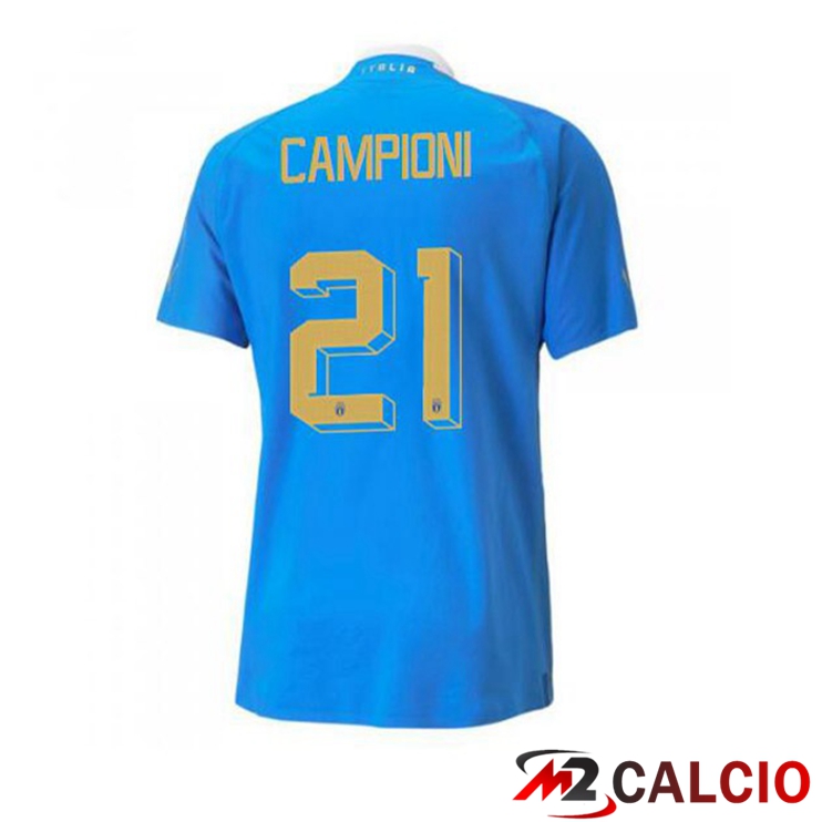 Maglie Calcio Personalizzate,Tute Calcio Squadre,Maglia Nazionale Italiana Calcio | Maglie Calcio Italia（Campioni 21）Prima Blu 2022/2023