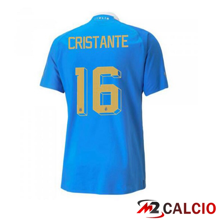 Maglie Calcio Personalizzate,Tute Calcio Squadre,Maglia Nazionale Italiana Calcio | Maglie Calcio Italia（Cristante 16）Prima Blu 2022/2023