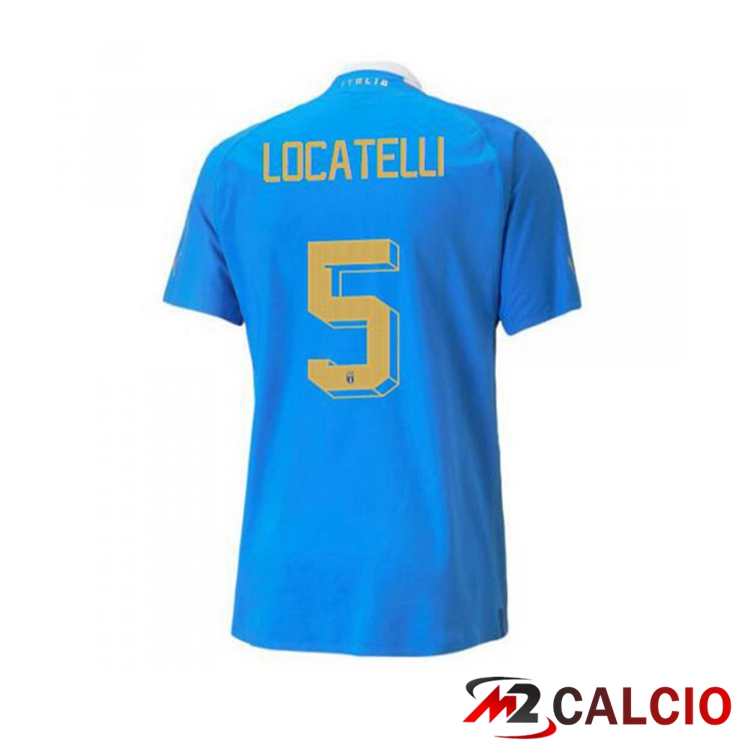 Maglie Calcio Personalizzate,Tute Calcio Squadre,Maglia Nazionale Italiana Calcio | Maglie Calcio Italia（Locatelli 5）Prima Blu 2022/2023