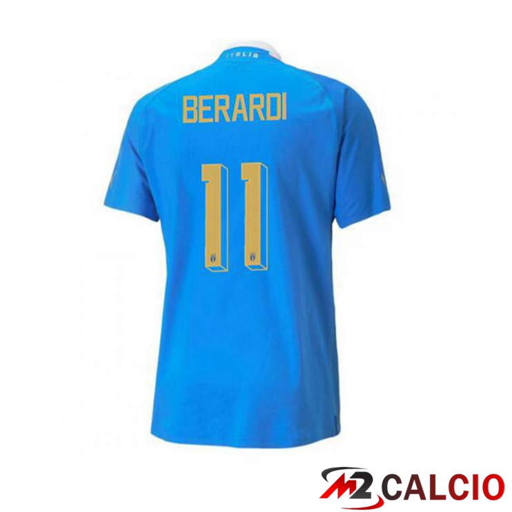 Maglie Calcio Personalizzate,Tute Calcio Squadre,Maglia Nazionale Italiana Calcio | Maglie Calcio Italia（Berardi 11）Prima Blu 2022/2023