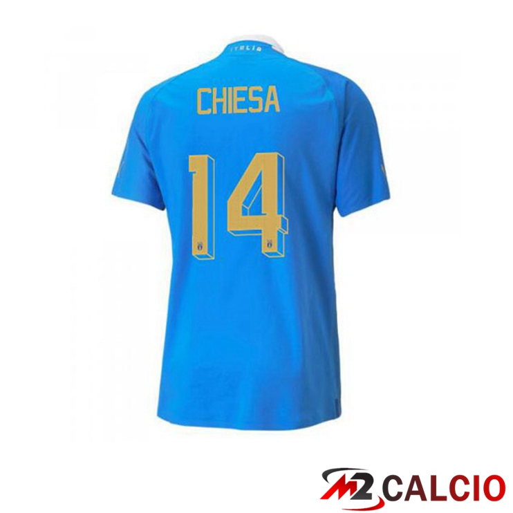Maglie Calcio Personalizzate,Tute Calcio Squadre,Maglia Nazionale Italiana Calcio | Maglie Calcio Italia（Chiesa 14）Prima Blu 2022/2023