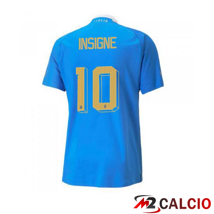 Maglie Calcio Personalizzate,Tute Calcio Squadre,Maglia Nazionale Italiana Calcio | Maglie Calcio Italia（Insigne 10）Prima Blu 2022/2023