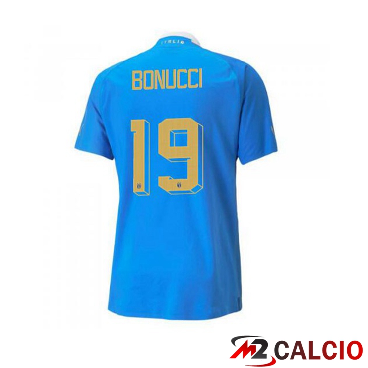 Maglie Calcio Personalizzate,Tute Calcio Squadre,Maglia Nazionale Italiana Calcio | Maglie Calcio Italia（Bonucci 19）Prima Blu 2022/2023