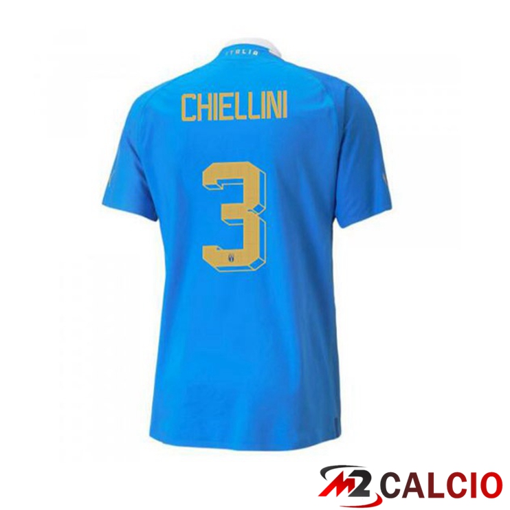 Maglie Calcio Personalizzate,Tute Calcio Squadre,Maglia Nazionale Italiana Calcio | Maglie Calcio Italia（Chiellini 3）Prima Blu 2022/2023