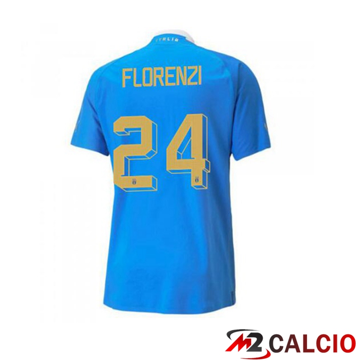 Maglie Calcio Personalizzate,Tute Calcio Squadre,Maglia Nazionale Italiana Calcio | Maglie Calcio Italia（Florenzi 24）Prima Blu 2022/2023