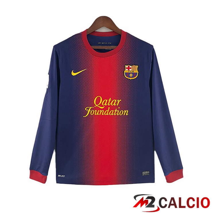 Maglie Calcio Personalizzate,Tute Calcio Squadre,Maglia Nazionale Italiana Calcio | Maglie Calcio Barcelona long sleeve Prima Retro Viola Rosso 2012-2013