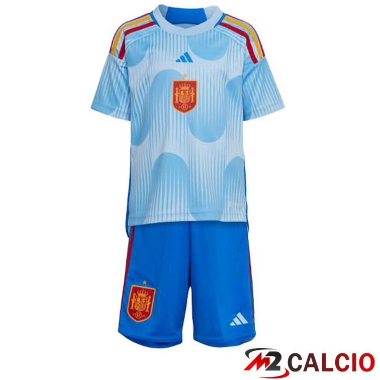 Maglie Calcio Spagna Bambino Seconda Blu Bianco 2022/2023