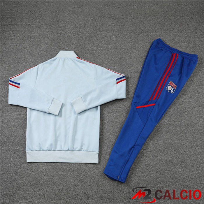 Insieme Tuta Calcio - Giacca Lyon OL Blu Grigio 2022/2023