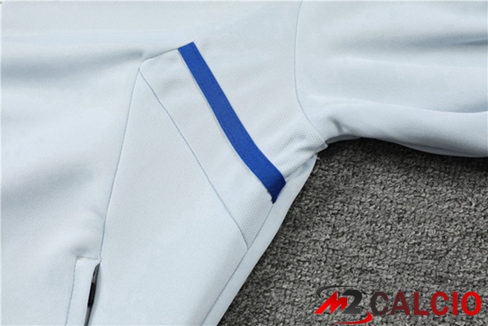 Insieme Tuta Calcio - Giacca Lyon OL Blu Grigio 2022/2023