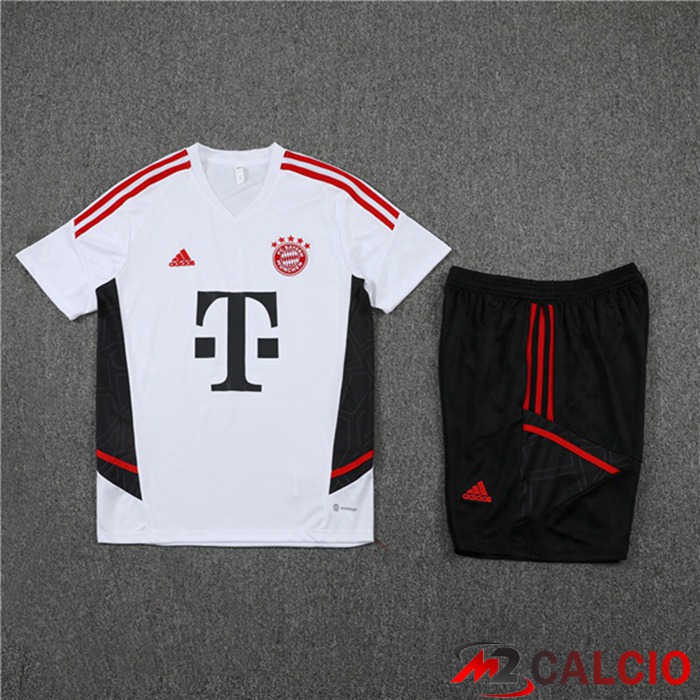 T Shirt Allenamento Bayern Monaco + Shorts Bianco 2022/2023