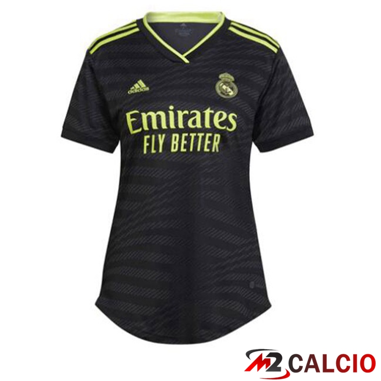 Maglie Calcio Personalizzate,Tute Calcio Squadre,Maglia Nazionale Italiana Calcio | Maglie Calcio Real Madrid Donna Terza Nero 2022/2023