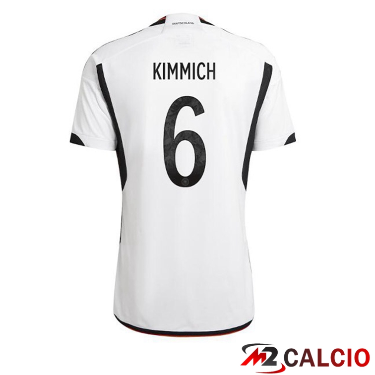 Maglie Calcio Personalizzate,Tute Calcio Squadre,Maglia Nazionale Italiana Calcio | Maglia Germania (KIMMICH 6) Prima Nero Bianco Coppa del Mondo 2022