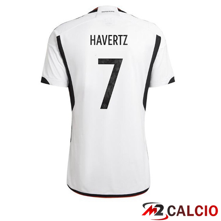 Maglie Calcio Personalizzate,Tute Calcio Squadre,Maglia Nazionale Italiana Calcio | Maglia Germania (HAVerdeZ 7 Prima Nero Bianco Coppa del Mondo 2022