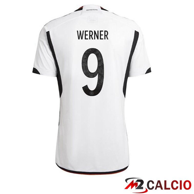 Maglie Calcio Personalizzate,Tute Calcio Squadre,Maglia Nazionale Italiana Calcio | Maglia Germania (VOLLAND 9) Prima Nero Bianco Coppa del Mondo 2022