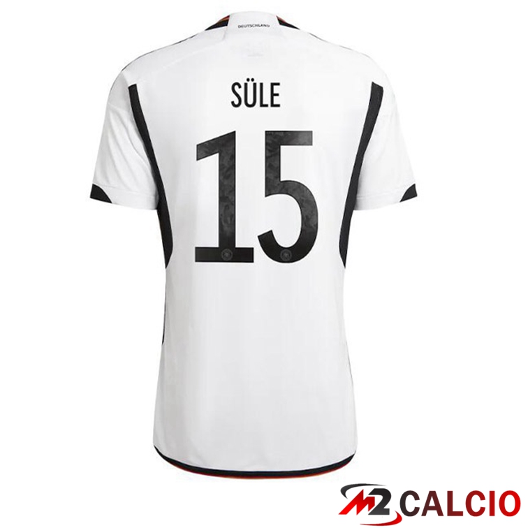 Maglie Calcio Personalizzate,Tute Calcio Squadre,Maglia Nazionale Italiana Calcio | Maglia Germania (SULE 15) Prima Nero Bianco Coppa del Mondo 2022