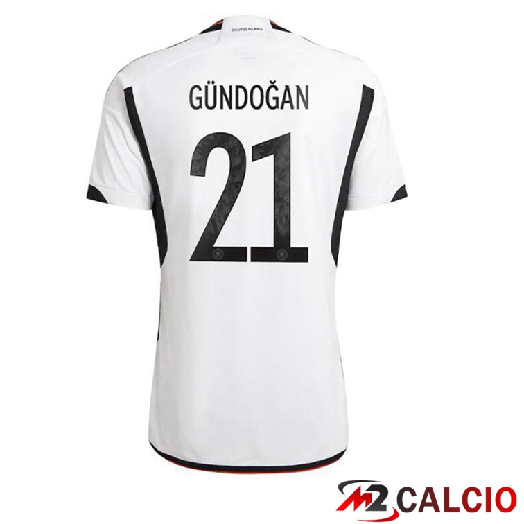 Maglie Calcio Personalizzate,Tute Calcio Squadre,Maglia Nazionale Italiana Calcio | Maglia Germania (GÜNDOGAN 21) Prima Nero Bianco Coppa del Mondo 2022