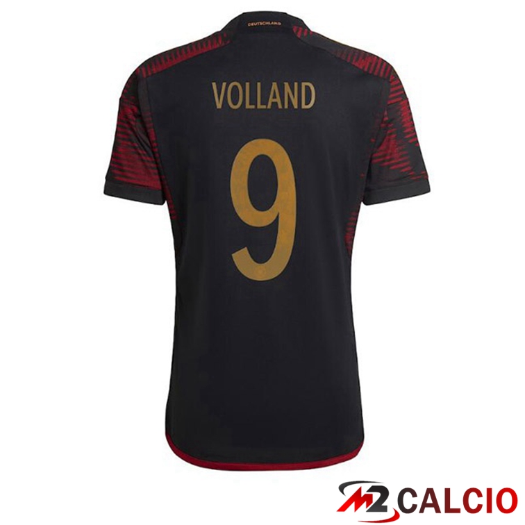 Maglie Calcio Personalizzate,Tute Calcio Squadre,Maglia Nazionale Italiana Calcio | Maglia Germania (VOLLAND 9) Seconda Nero Coppa del Mondo 2022