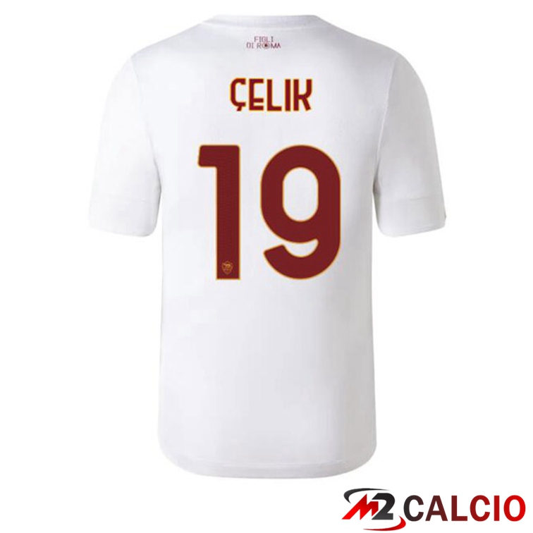 Maglie Calcio Personalizzate,Tute Calcio Squadre,Maglia Nazionale Italiana Calcio | Maglie Calcio AS Roma (ÇELIK 19) Seconda Bianco 2022/2023