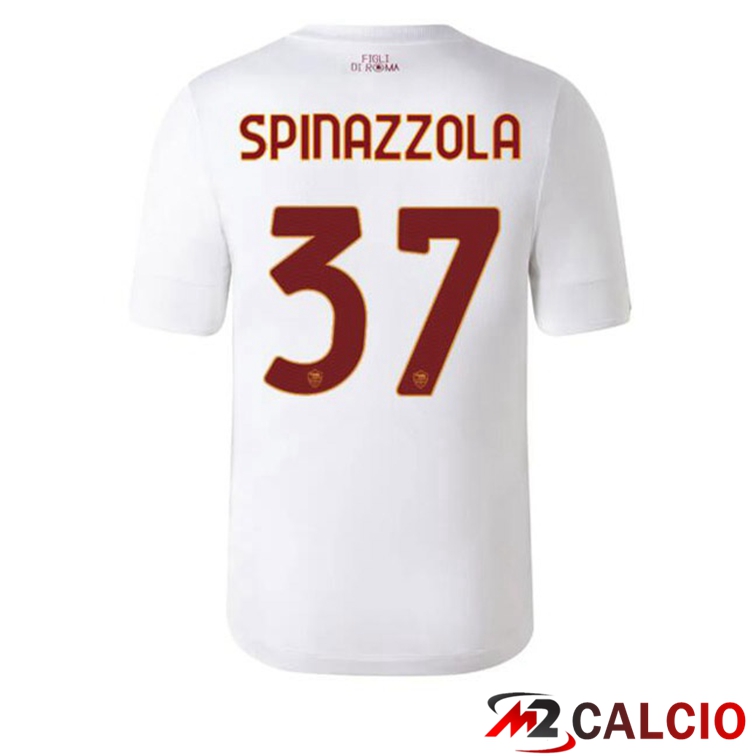 Maglie Calcio Personalizzate,Tute Calcio Squadre,Maglia Nazionale Italiana Calcio | Maglie Calcio AS Roma (SPINAZZOLA 37) Seconda Bianco 2022/2023