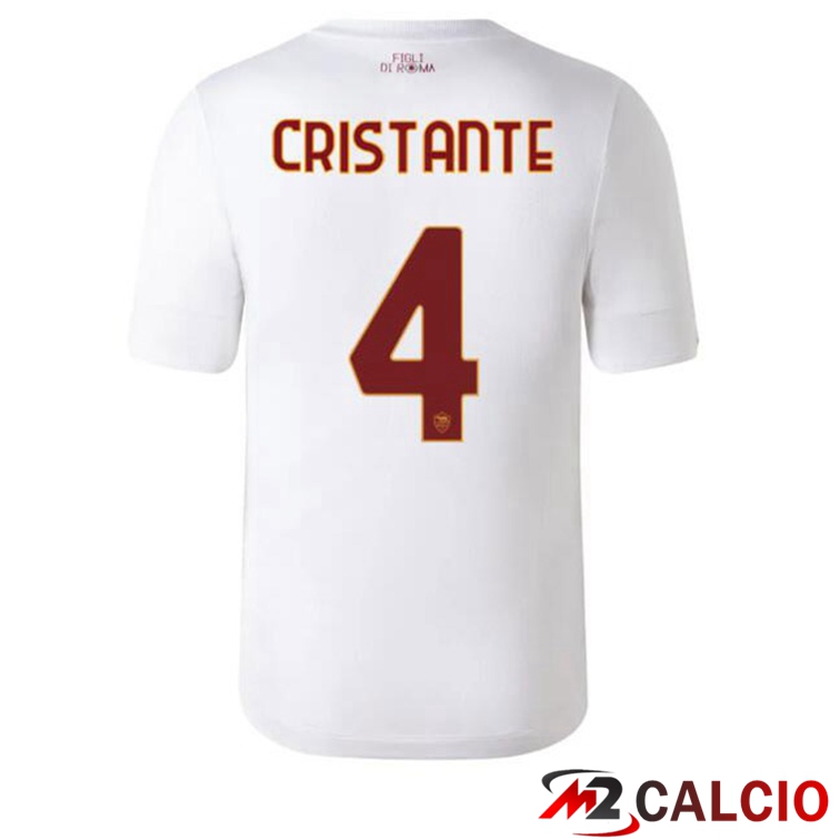 Maglie Calcio Personalizzate,Tute Calcio Squadre,Maglia Nazionale Italiana Calcio | Maglie Calcio AS Roma (CRISTANTE 4) Seconda Bianco 2022/2023