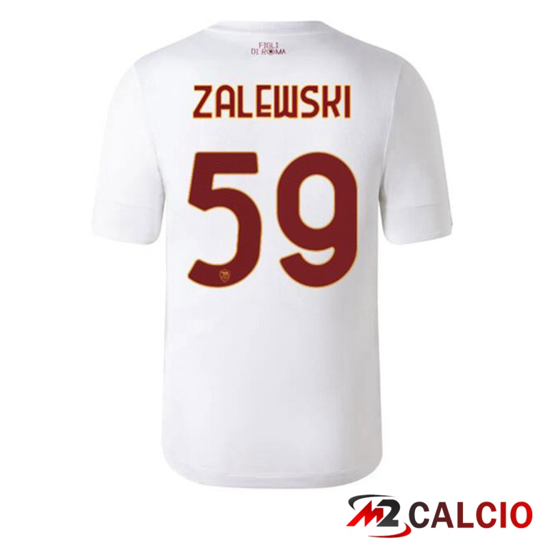 Maglie Calcio Personalizzate,Tute Calcio Squadre,Maglia Nazionale Italiana Calcio | Maglie Calcio AS Roma (ZALEWSKI 59) Seconda Bianco 2022/2023