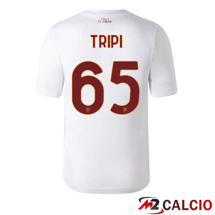 Maglie Calcio Personalizzate,Tute Calcio Squadre,Maglia Nazionale Italiana Calcio | Maglie Calcio AS Roma (TRIPI 65) Seconda Bianco 2022/2023