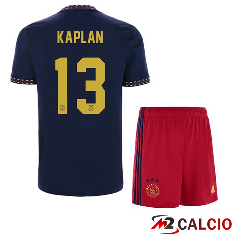 Maglie Calcio Personalizzate,Tute Calcio Squadre,Maglia Nazionale Italiana Calcio | Maglie Calcio AFC Ajax (Kaplan 13) Bambino Seconda Nero 2022/2023