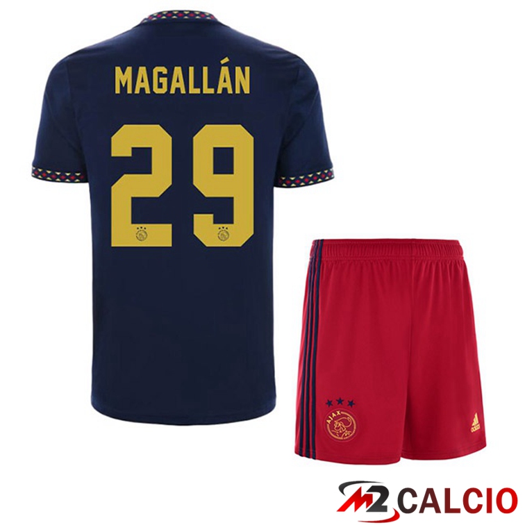 Maglie Calcio Personalizzate,Tute Calcio Squadre,Maglia Nazionale Italiana Calcio | Maglie Calcio AFC Ajax (Magallán 29) Bambino Seconda Nero 2022/2023