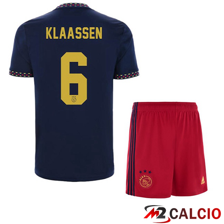 Maglie Calcio Personalizzate,Tute Calcio Squadre,Maglia Nazionale Italiana Calcio | Maglie Calcio AFC Ajax (Klaassen 6) Bambino Seconda Nero 2022/2023