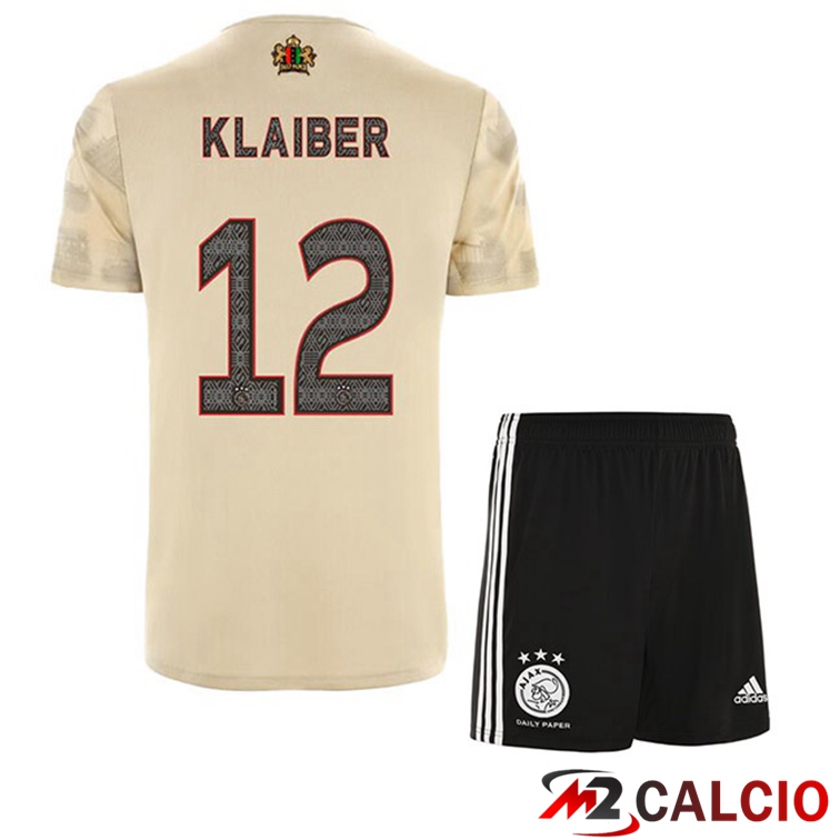 Maglie Calcio Personalizzate,Tute Calcio Squadre,Maglia Nazionale Italiana Calcio | Maglie Calcio AFC Ajax (Klaiber 12) Bambino Terza Marrone 2022/2023