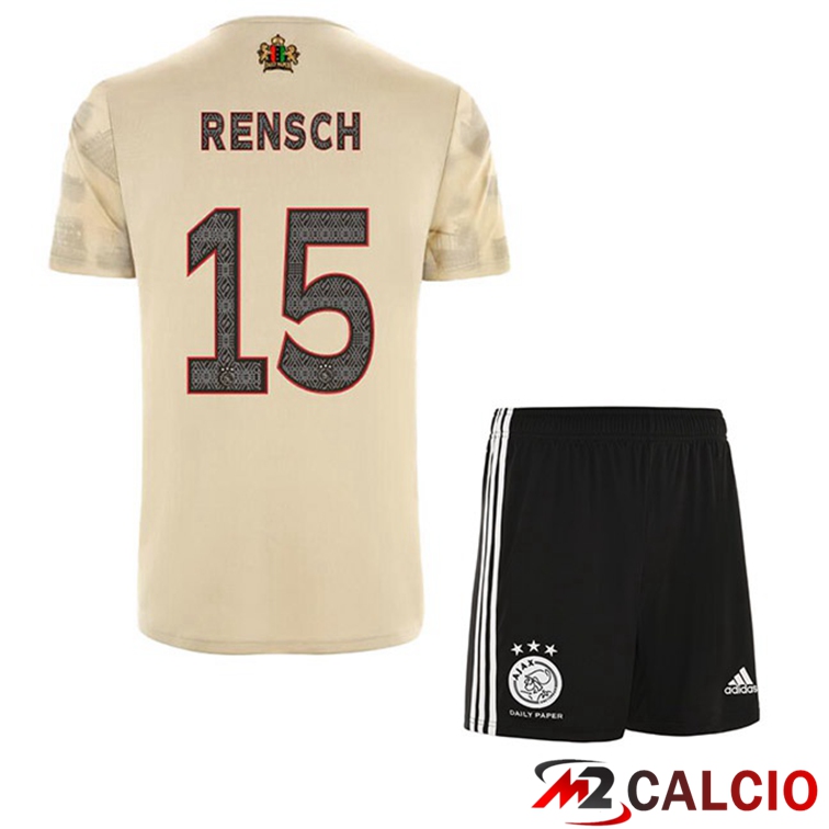 Maglie Calcio Personalizzate,Tute Calcio Squadre,Maglia Nazionale Italiana Calcio | Maglie Calcio AFC Ajax (Rensch 15) Bambino Terza Marrone 2022/2023