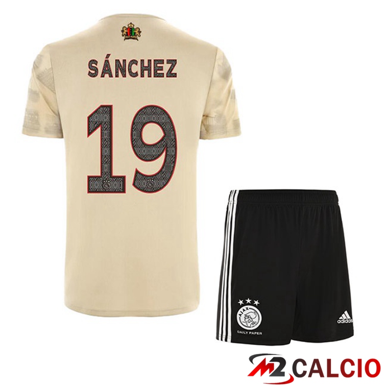 Maglie Calcio Personalizzate,Tute Calcio Squadre,Maglia Nazionale Italiana Calcio | Maglie Calcio AFC Ajax (Sánchez 19) Bambino Terza Marrone 2022/2023