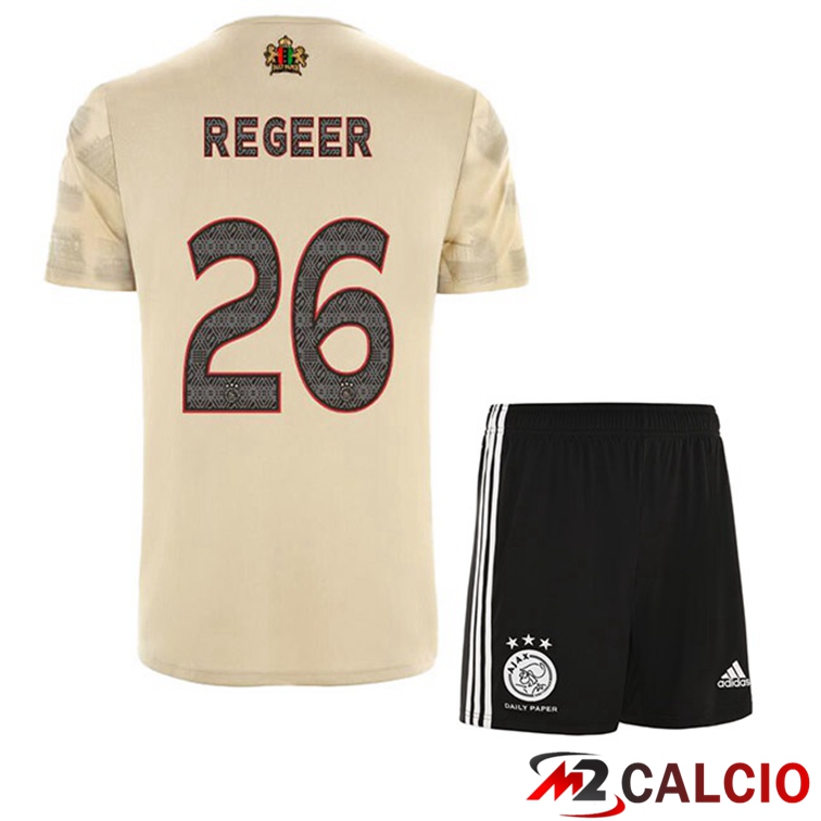 Maglie Calcio Personalizzate,Tute Calcio Squadre,Maglia Nazionale Italiana Calcio | Maglie Calcio AFC Ajax (Regeer 26) Bambino Terza Marrone 2022/2023