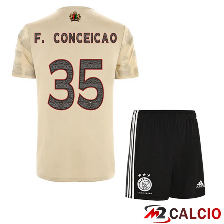 Maglie Calcio Personalizzate,Tute Calcio Squadre,Maglia Nazionale Italiana Calcio | Maglie Calcio AFC Ajax (F. Conceicao 35) Bambino Terza Marrone 2022/2023