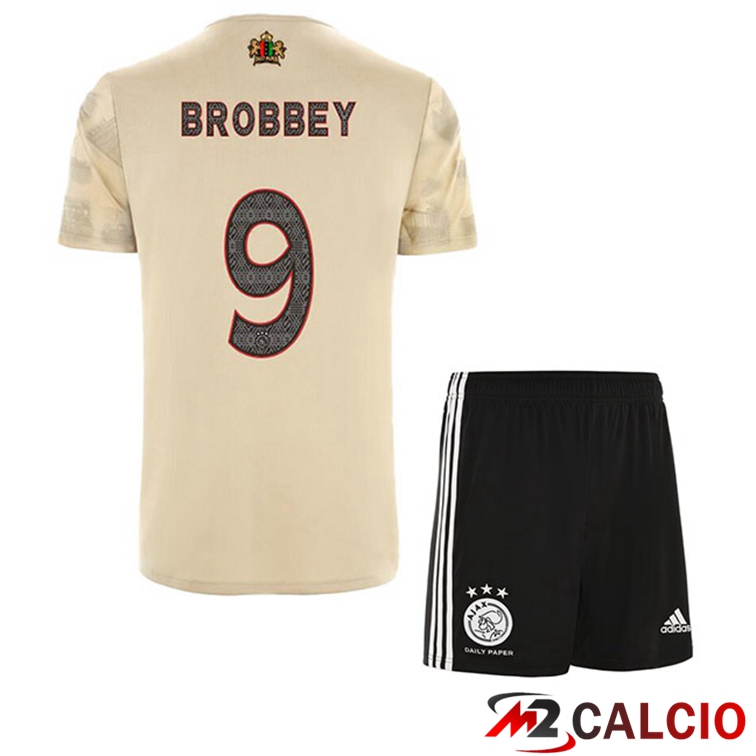 Maglie Calcio Personalizzate,Tute Calcio Squadre,Maglia Nazionale Italiana Calcio | Maglie Calcio AFC Ajax (Brobbey 9) Bambino Terza Marrone 2022/2023