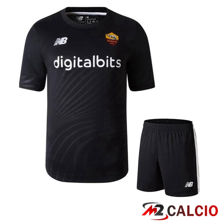 Maglie Calcio Personalizzate,Tute Calcio Squadre,Maglia Nazionale Italiana Calcio | Maglie Calcio AS Roma Bambino Portiere Nero 2022/2023