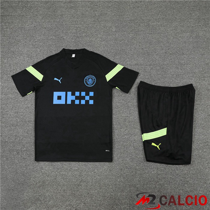 T Shirt Allenamento Manchester City + Shorts Nero 2022/2023