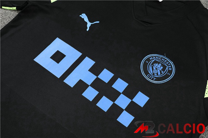 T Shirt Allenamento Manchester City + Shorts Nero 2022/2023