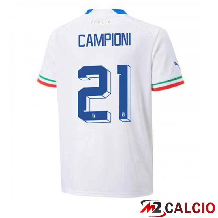 Maglie Calcio Personalizzate,Tute Calcio Squadre,Maglia Nazionale Italiana Calcio | Maglie Calcio Italia (Campioni 21) Seconda Bianco 2022/2023