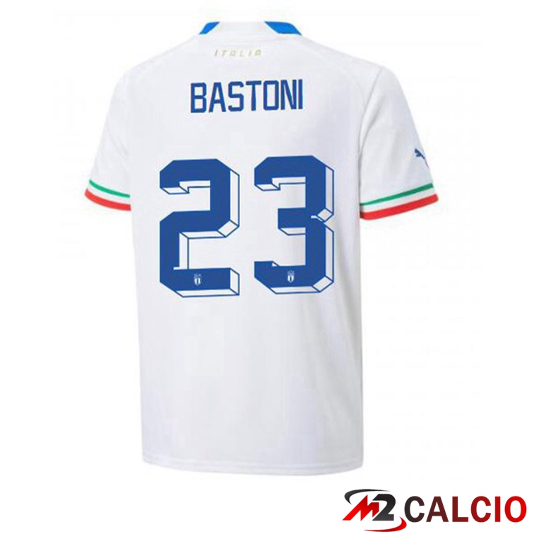 Maglie Calcio Personalizzate,Tute Calcio Squadre,Maglia Nazionale Italiana Calcio | Maglie Calcio Italia (Bastoni 23) Seconda Bianco 2022/2023